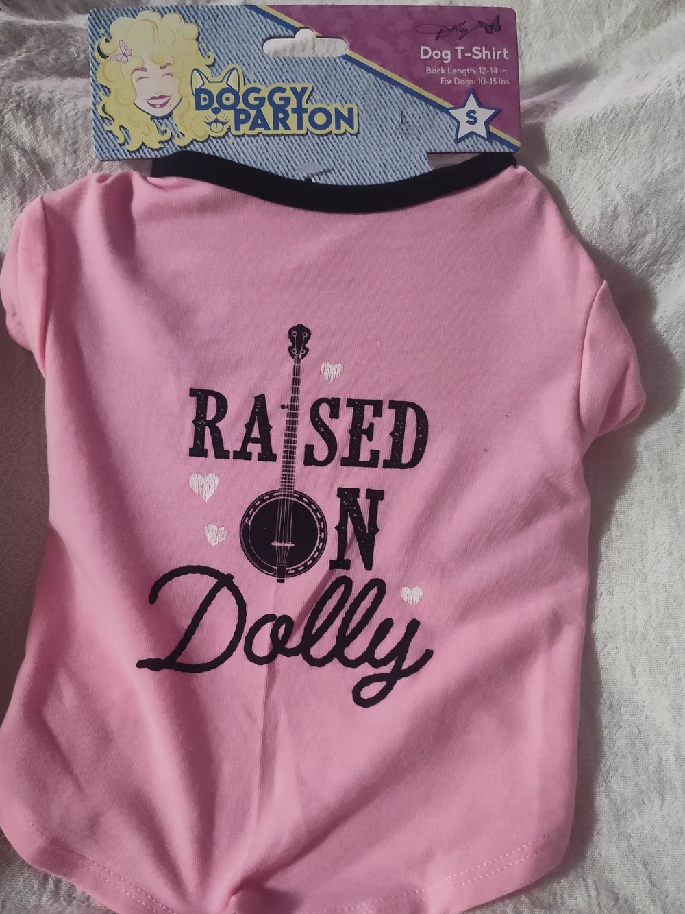 Doggy Parton Raised on Dolly Pink Doggy Graphic Shirt Size Small